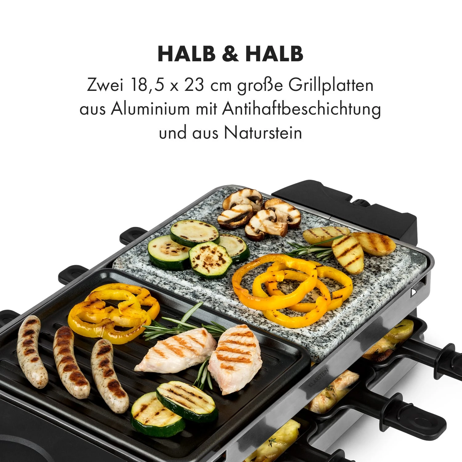 Sirloin Raclette 1500W Aluminium / Stein 8 Personen Kontroll-LED 4 Sirloin Raclette 1500W Aluminium / Stein 8 Personen Kontroll-LED – Bild 4