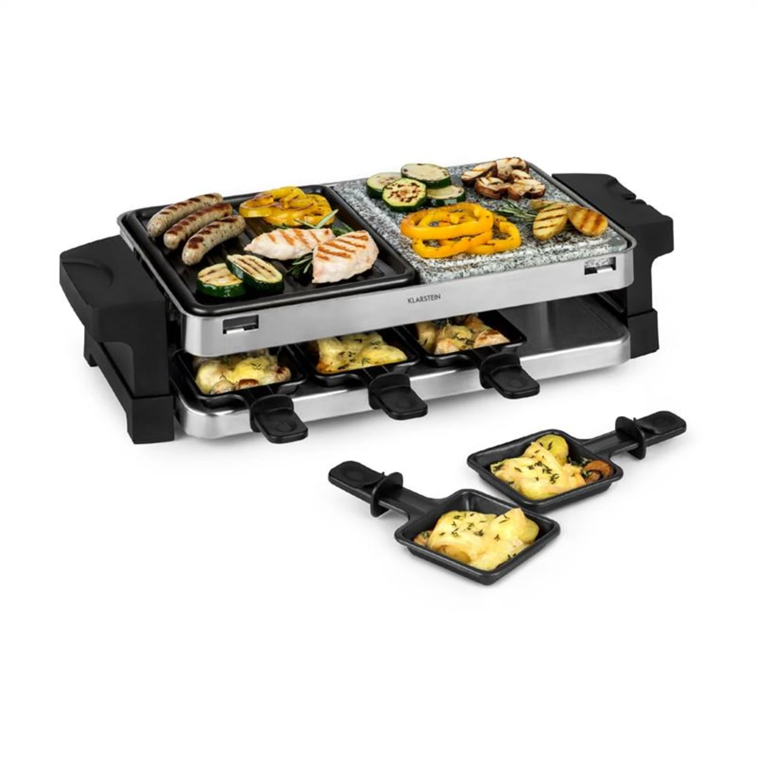 Sirloin Raclette 1500W Aluminium / Stein 8 Personen Kontroll-LED 1 Sirloin Raclette 1500W Aluminium / Stein 8 Personen Kontroll-LED