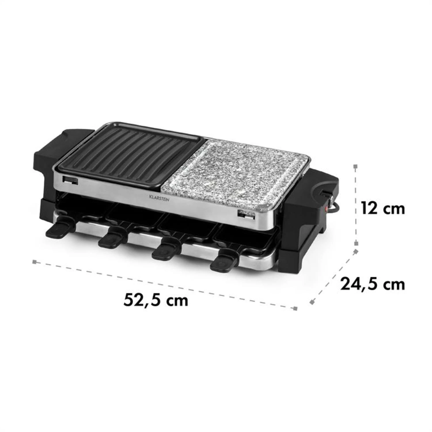 Sirloin Raclette 1500W Aluminium / Stein 8 Personen Kontroll-LED 8 Sirloin Raclette 1500W Aluminium / Stein 8 Personen Kontroll-LED – Bild 8