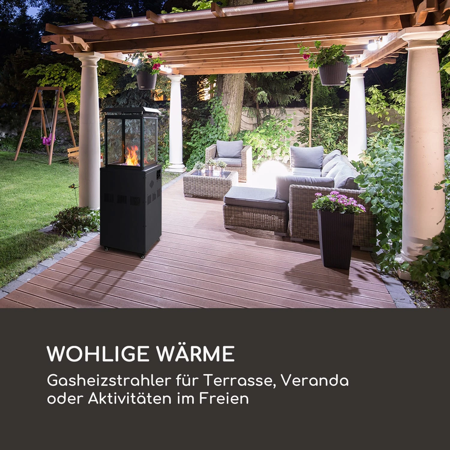 Flagranti Gasheizstrahler 8kW Gasflasche Bis 11kg Edelstahl Schwarz 2 Flagranti Gasheizstrahler 8kW Gasflasche Bis 11kg Edelstahl Schwarz – Bild 2