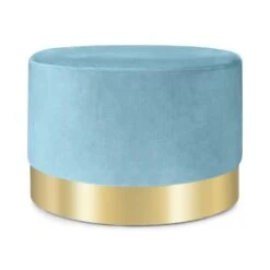 Bella Polsterhocker 35x50cm (HxØ) Samt Petrol