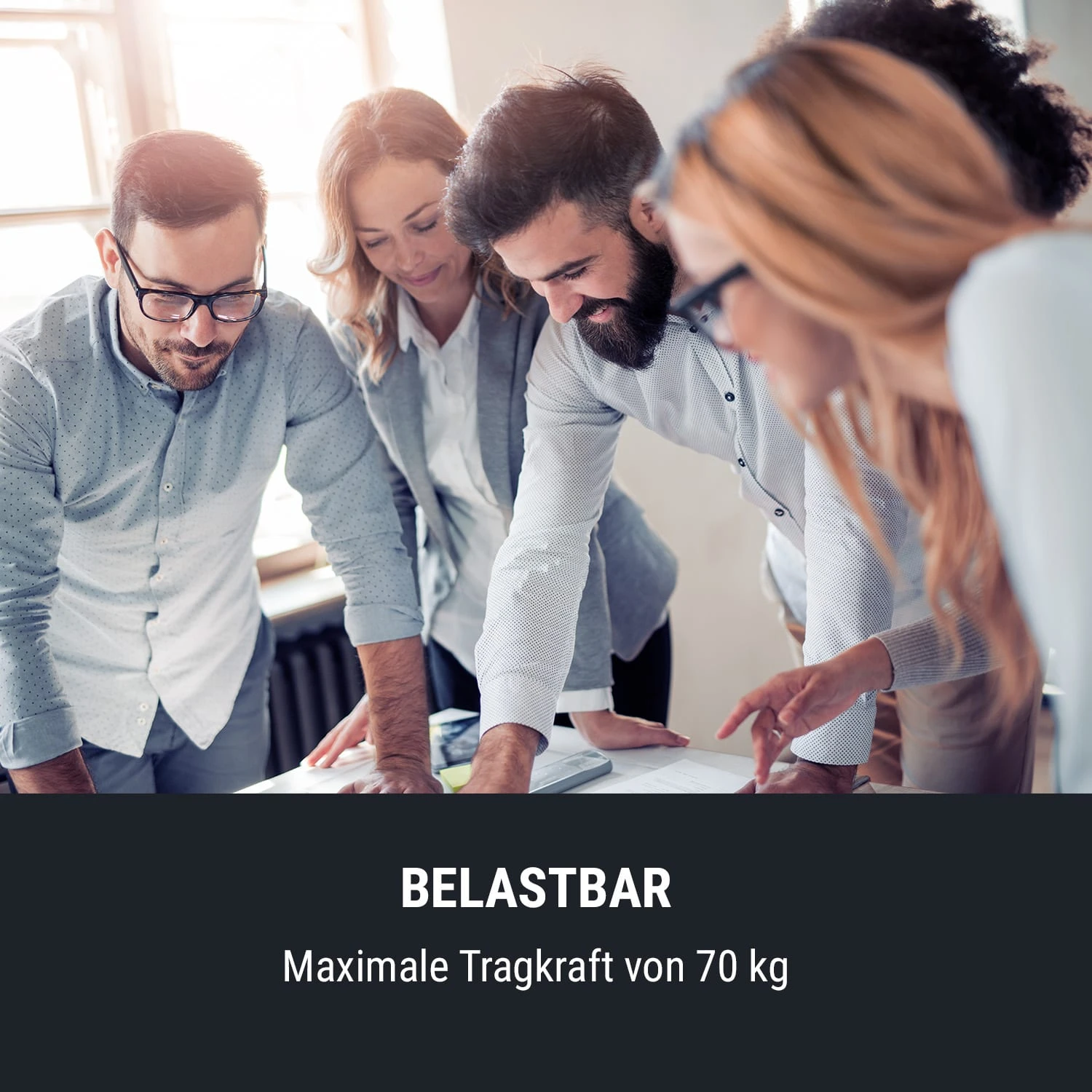 Multidesk Höhenverstellbarer Schreibtisch Manuell 73-123 Cm Höhe Weiß 4 Multidesk Höhenverstellbarer Schreibtisch Manuell 73-123 Cm Höhe Weiß – Bild 4