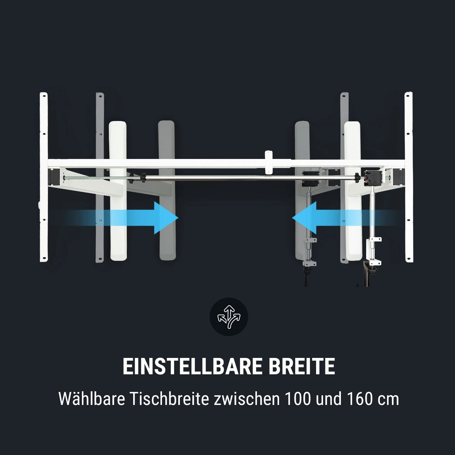 Multidesk Höhenverstellbarer Schreibtisch Manuell 73-123 Cm Höhe Weiß 5 Multidesk Höhenverstellbarer Schreibtisch Manuell 73-123 Cm Höhe Weiß – Bild 5