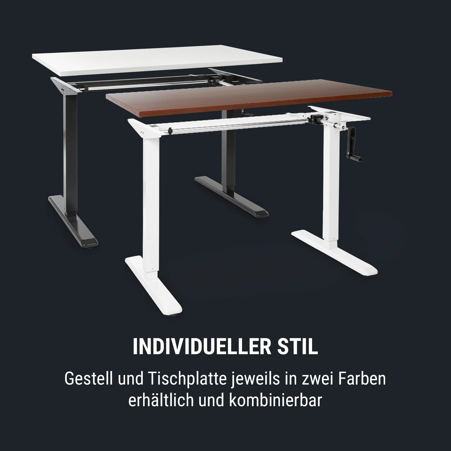Multidesk Höhenverstellbarer Schreibtisch Manuell 73-123 Cm Höhe Weiß 8 Multidesk Höhenverstellbarer Schreibtisch Manuell 73-123 Cm Höhe Weiß – Bild 8