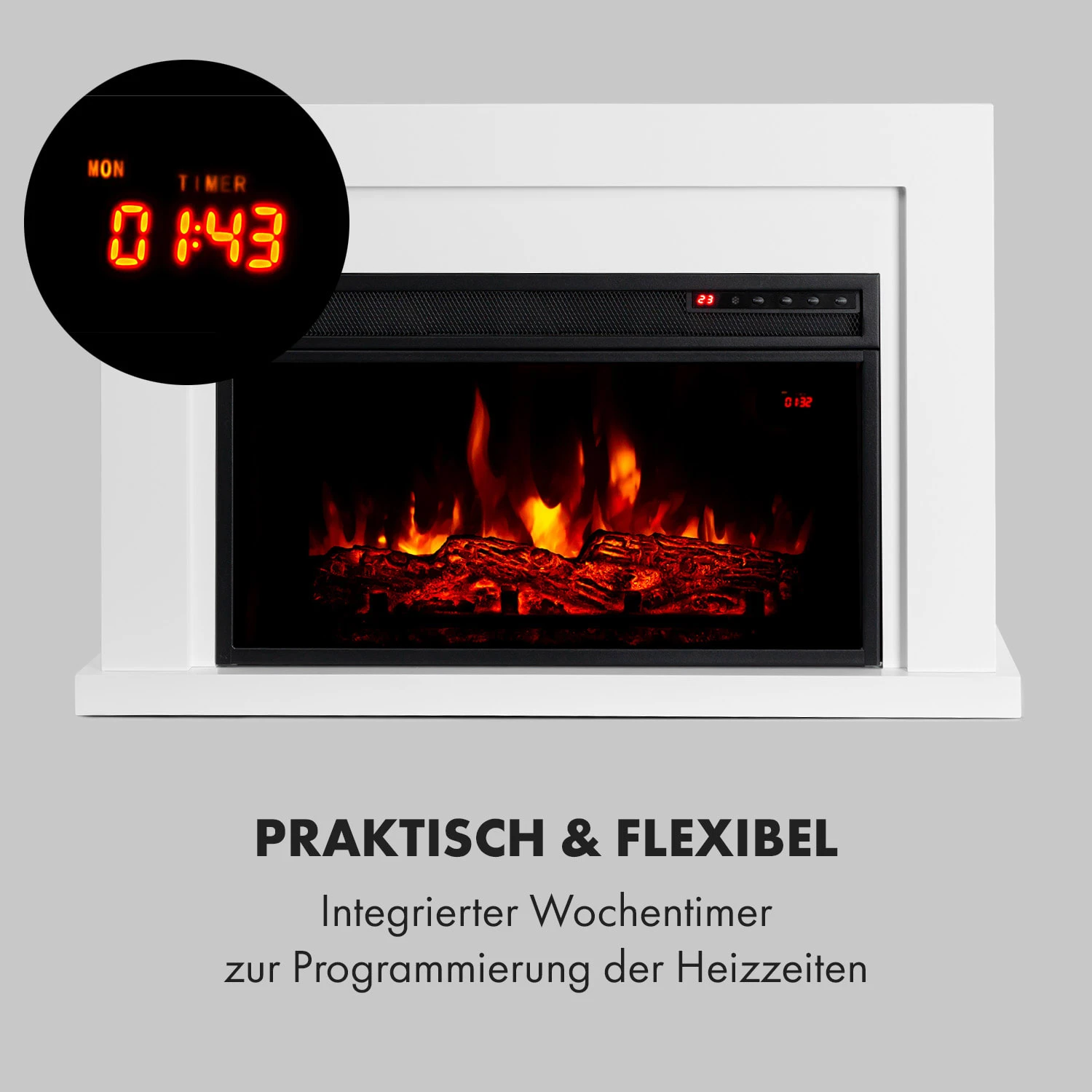 Blanca Elektrischer Kamin 1000/2000W LED 10-30 °C Wochentimer 5 Blanca Elektrischer Kamin 1000/2000W LED 10-30 °C Wochentimer – Bild 5