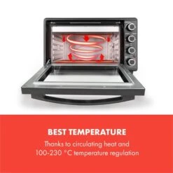 Masterchef 45 Mini-Backofen 45l 2000W 100-230 °C Timer Schwarz -Haushaltsgeräte Geschäft 10034496 yy 0003 logo Klarstein Masterchef 45 Mini Backofen 45l schwarz