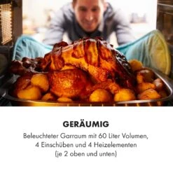 Masterchef 60 Mini-Backofen 60l 2000W 100-230 °C Timer Silber -Haushaltsgeräte Geschäft 10034499 de 0004 logo