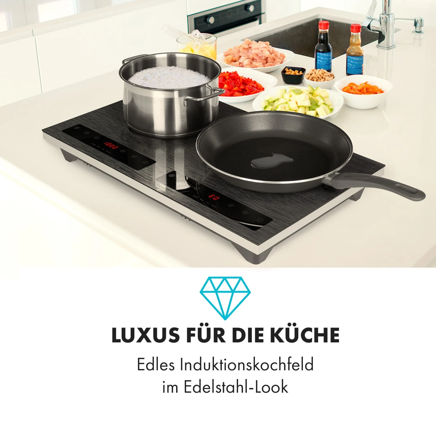 Varicook Steel Induktionskochfeld 3100W 10 Leistungsstufen Topfsensor 2 Varicook Steel Induktionskochfeld 3100W 10 Leistungsstufen Topfsensor – Bild 2