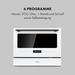 Azuria Geschirrspülmaschine 1380W 6,5L 6 Gedecke Schwarze Glasfront 16 Azuria Geschirrspülmaschine 1380W 6,5L 6 Gedecke Schwarze Glasfront -Haushaltsgeräte Geschäft 10034510 de 0005 logo