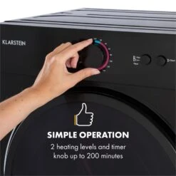 Jet Set Mini-Wäschetrockner Ablufttrockner 1020W EEK C 3kg 50cm -Haushaltsgeräte Geschäft 10034512 yy 0004 logo Klarstein Jet Set Waeschetrockner schwarz