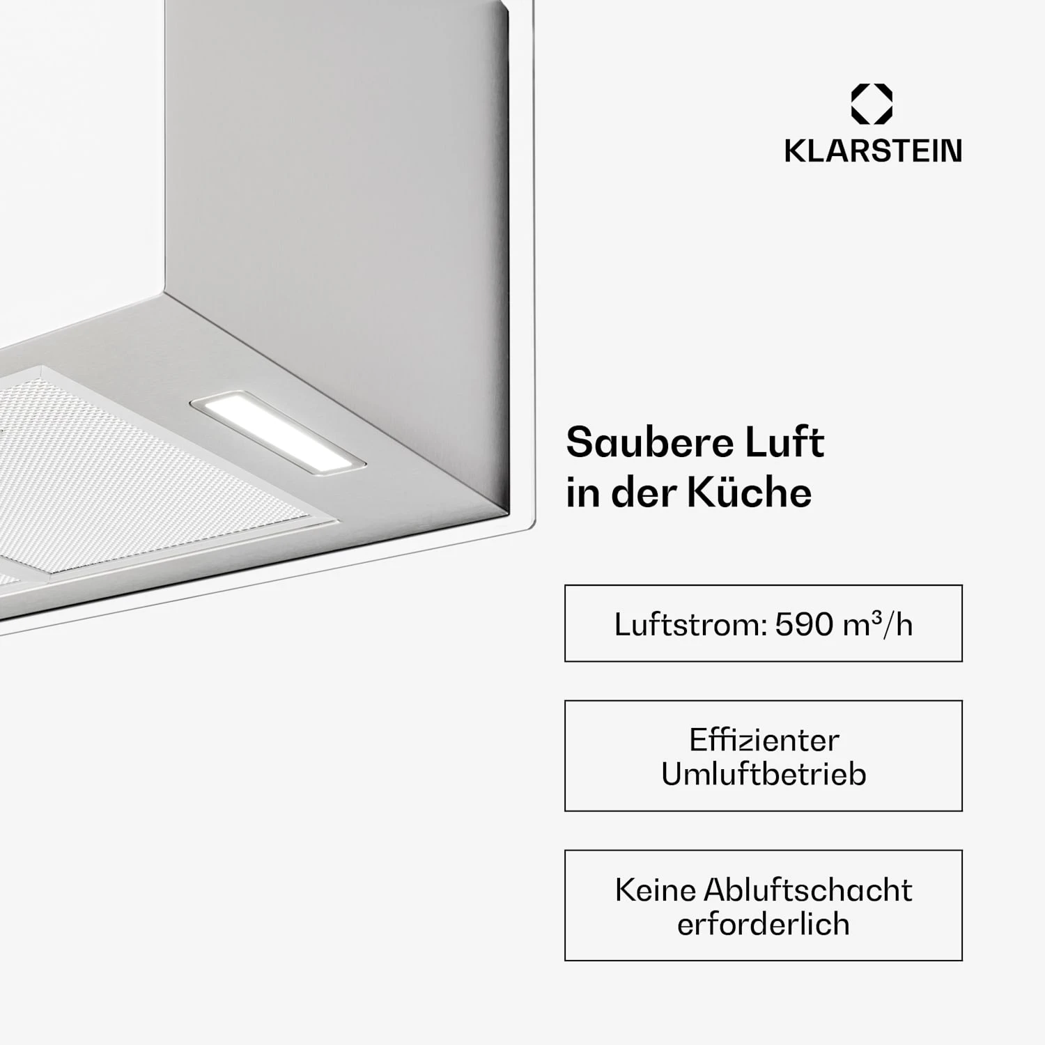 Kronleuchter XL Inselabzugshaube 90cm Umluft 590m³/h LED Touch Weiß 3 Kronleuchter XL Inselabzugshaube 90cm Umluft 590m³/h LED Touch Weiß – Bild 3