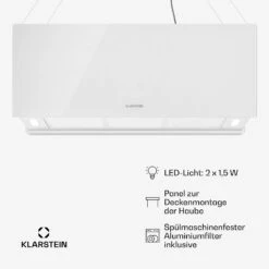 Kronleuchter XL Inselabzugshaube 90cm Umluft 590m³/h LED Touch Weiß 14 Kronleuchter XL Inselabzugshaube 90cm Umluft 590m³/h LED Touch Weiß -Haushaltsgeräte Geschäft 10034523 de 0006 usp