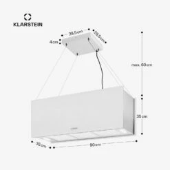 Kronleuchter XL Inselabzugshaube 90cm Umluft 590m³/h LED Touch Weiß 16 Kronleuchter XL Inselabzugshaube 90cm Umluft 590m³/h LED Touch Weiß -Haushaltsgeräte Geschäft 10034523 yy 0011 dimensions