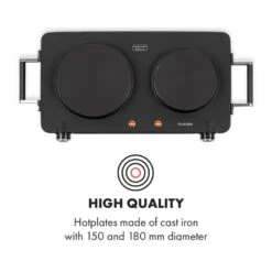 Cookorama Doppelkochplatte 1900-2250 W 150/180 Mm Ø 5 Stufen Schwarz -Haushaltsgeräte Geschäft 10034573 yy 0003 logo Klarstein Cookorama Doppelkochplatte schwarz