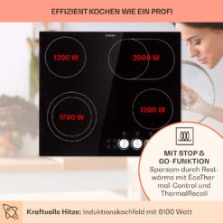 EasyCook Keramikkochfeld 6100W Drehregler Schwarz -Haushaltsgeräte Geschäft 10034604 de 0003 usp