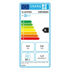 Klarstein Kraftwerk Smart 12K Klimaanlage 3-in-1 12000 BTU App -Haushaltsgeräte Geschäft 10034664 energy label