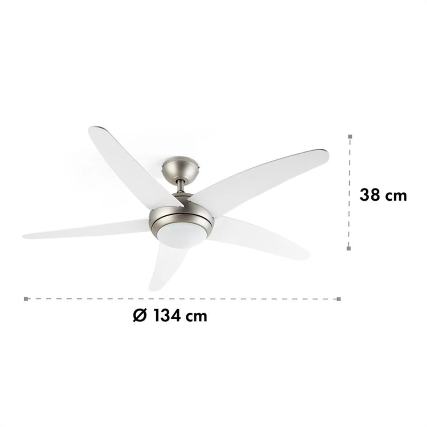 Bolero 2-in-1-Deckenventilator 134cm Leuchte 55W Fernbedienung Weiß 7 Bolero 2-in-1-Deckenventilator 134cm Leuchte 55W Fernbedienung Weiß – Bild 7