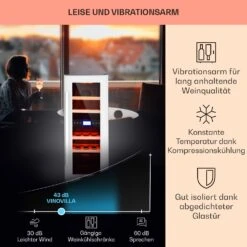 Vinovilla 17 Built-In Duo Zweizonen-Weinkühlschrank 53l 17 Fl. 3-Farben Glastür -Haushaltsgeräte Geschäft 10034725 DE 0004 usp