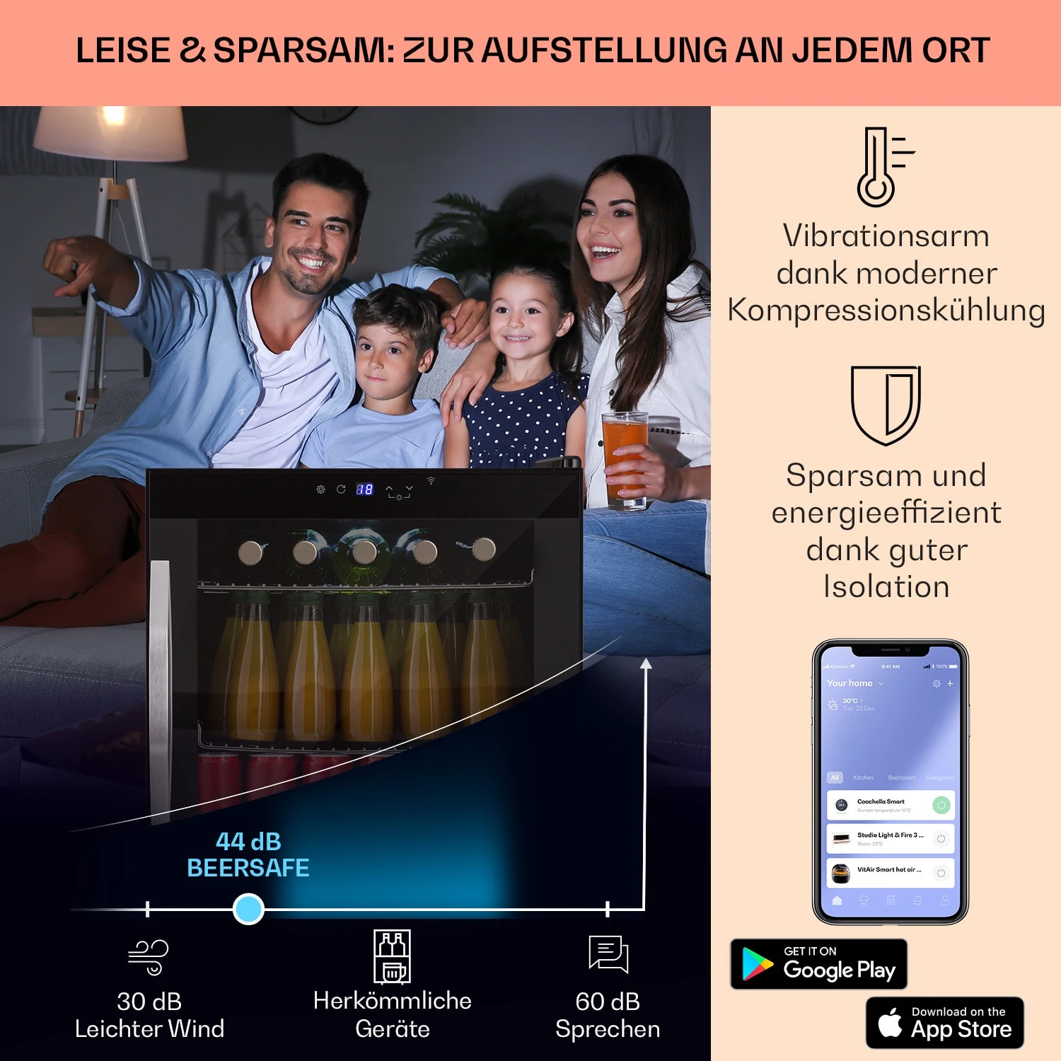 Coachella 50 Weinkühlschrank 47 Liter WiFi-Funktion Hintergrundbeleuchtung Edelstahl 3 Coachella 50 Weinkühlschrank 47 Liter WiFi-Funktion Hintergrundbeleuchtung Edelstahl – Bild 3