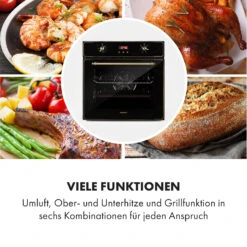 Elizabeth Einbaubackofen Retro 2200 Watt 70l Messingoptik Display -Haushaltsgeräte Geschäft 10034880 de 0004 logo