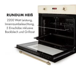 Elizabeth Einbaubackofen Retro 2200W 70L 50 - 250 °C Timer Display -Haushaltsgeräte Geschäft 10034881 de 0006 logo
