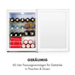 Beersafe XL Crystal White Kühlschrank 60 Liter 4 Böden Panoramaglastür Edelstahl -Haushaltsgeräte Geschäft 10034892 de 0004 logo