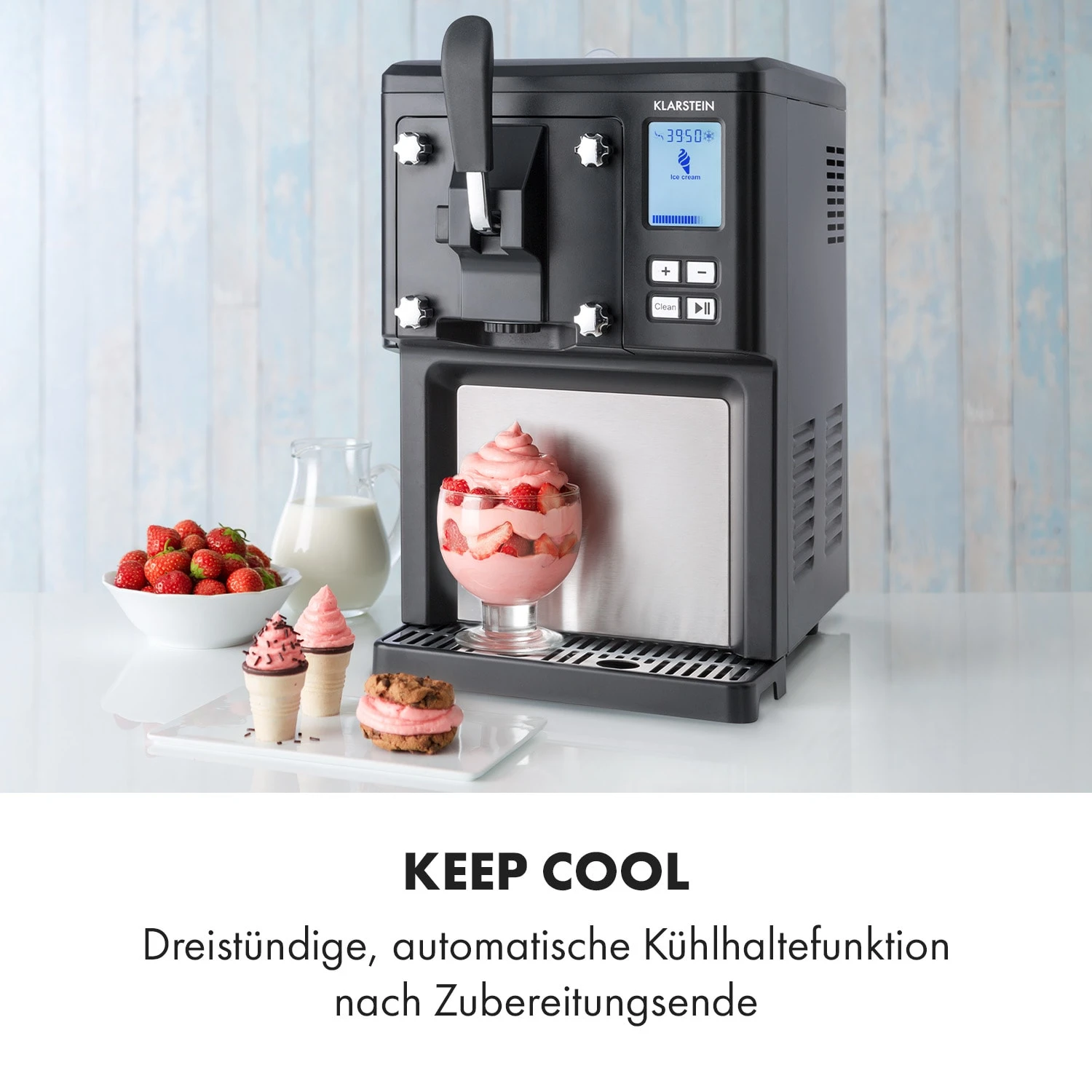 Sweet Sundae Eiscrememaschine Kompressor 1,5l Edelstahl Schwarz 6 Sweet Sundae Eiscrememaschine Kompressor 1,5l Edelstahl Schwarz – Bild 6