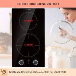 Kochheld Doppel-Induktionskochfeld 2900W Dreh-Regler Glas Schwarz -Haushaltsgeräte Geschäft 10034946 de 0003 usp