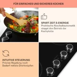 Kochheld 4-Zonen-Induktionskochfeld 6000W Dreh-Regler Glas Schwarz -Haushaltsgeräte Geschäft 10034947 de 0004 usp