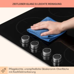 Kochheld 4-Zonen-Induktionskochfeld 6000W Dreh-Regler Glas Schwarz -Haushaltsgeräte Geschäft 10034947 de 0008 usp