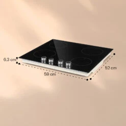 Kochheld 4-Zonen-Induktionskochfeld 6000W Dreh-Regler Glas Schwarz -Haushaltsgeräte Geschäft 10034947 yy 0011 dimensions