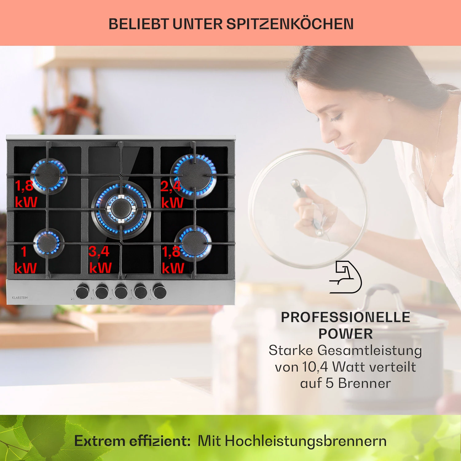 Alchemist 5 Zonen Gaskochfeld Aluminium-Brenner Glaskeramik Schwarz 3 Alchemist 5 Zonen Gaskochfeld Aluminium-Brenner Glaskeramik Schwarz – Bild 3