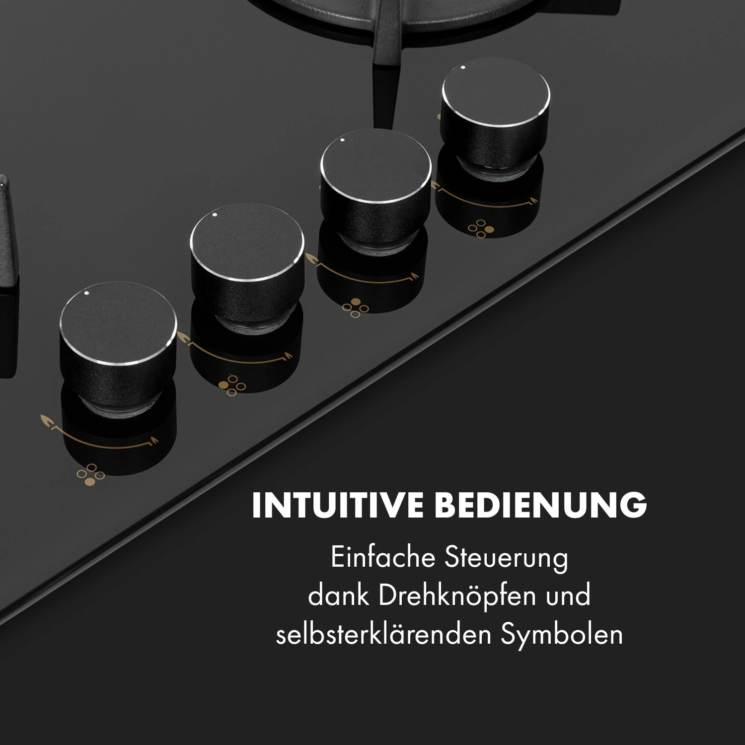 Goldflame 4 Gaskochfeld 4-flammig Messing-Brenner Glaskeramik Schwarz 4 Goldflame 4 Gaskochfeld 4-flammig Messing-Brenner Glaskeramik Schwarz – Bild 4