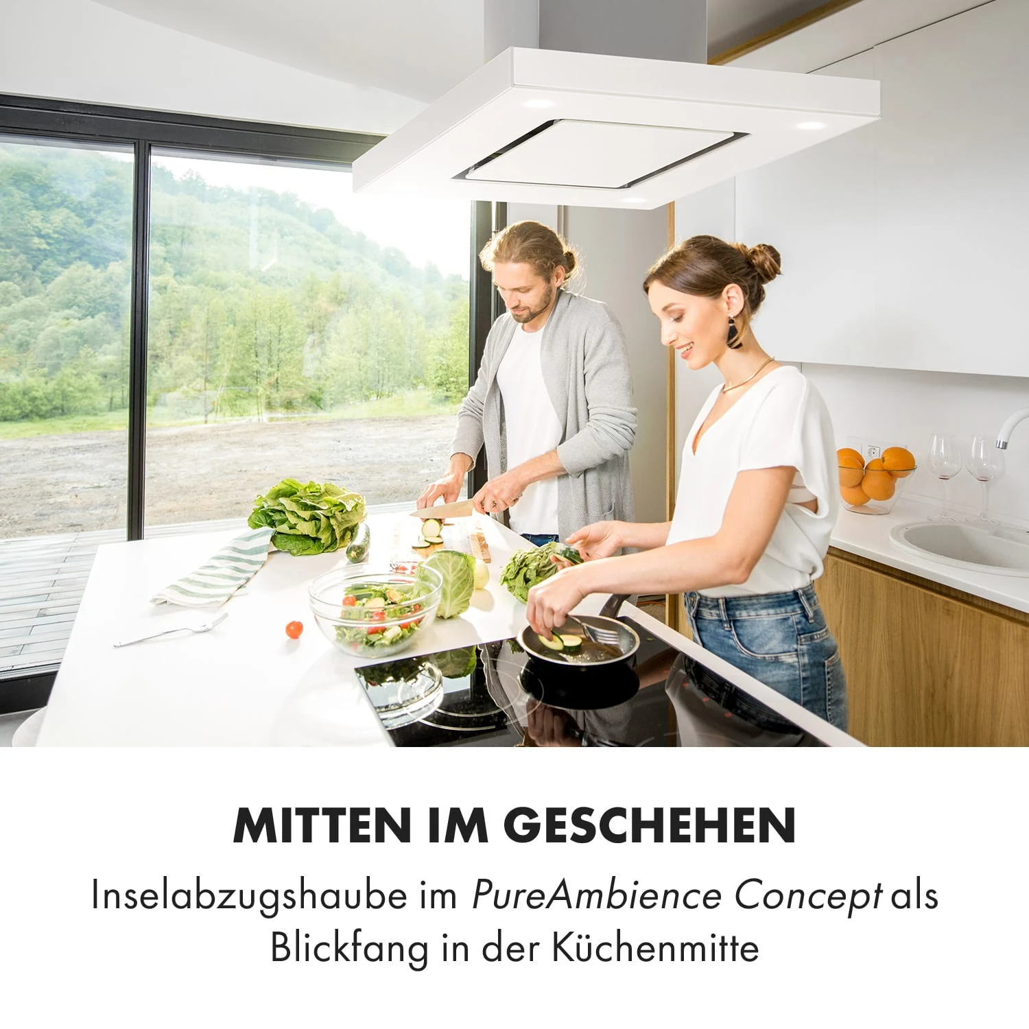 Valeria Inselhaube 90cm 650m³/h Touch EEC A LED Glas Edelstahl 2 Valeria Inselhaube 90cm 650m³/h Touch EEC A LED Glas Edelstahl – Bild 2