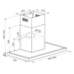 Limelight Dunstabzugshaube 90cm Wandhaube 600m³/h Edelstahl -Haushaltsgeräte Geschäft 10034975 yy 0010 logo Klarstein Limelight Dunstabzugshaube 90cm silber