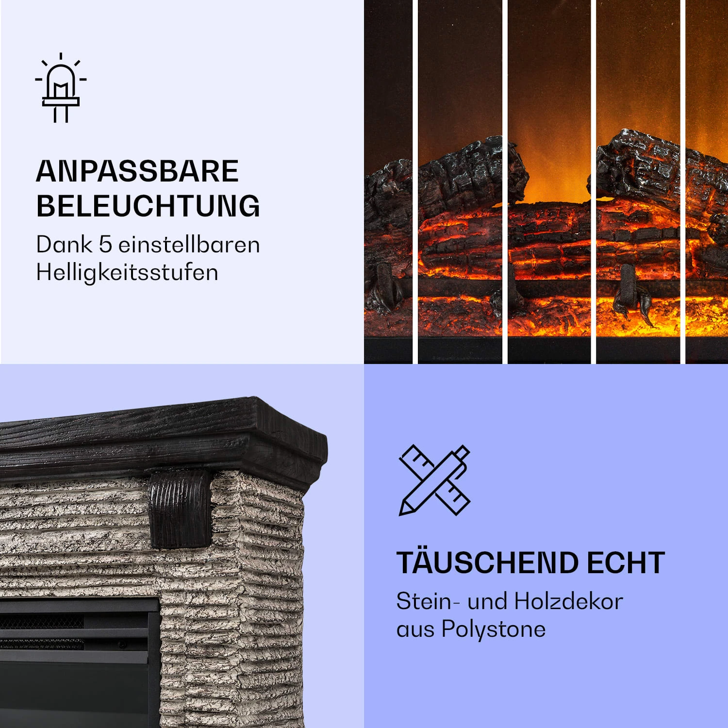 Etna Elektrokamin 1800W Wochentimer Fernbedienung LED 5 Etna Elektrokamin 1800W Wochentimer Fernbedienung LED – Bild 5