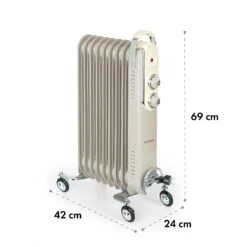Thermaxx Retroheat Ölradiator 2000W Bodenrollen -Haushaltsgeräte Geschäft 10035080 yy 0008 logo Klarstein ThermaxxRetroheat oelradiator 2000W taupe