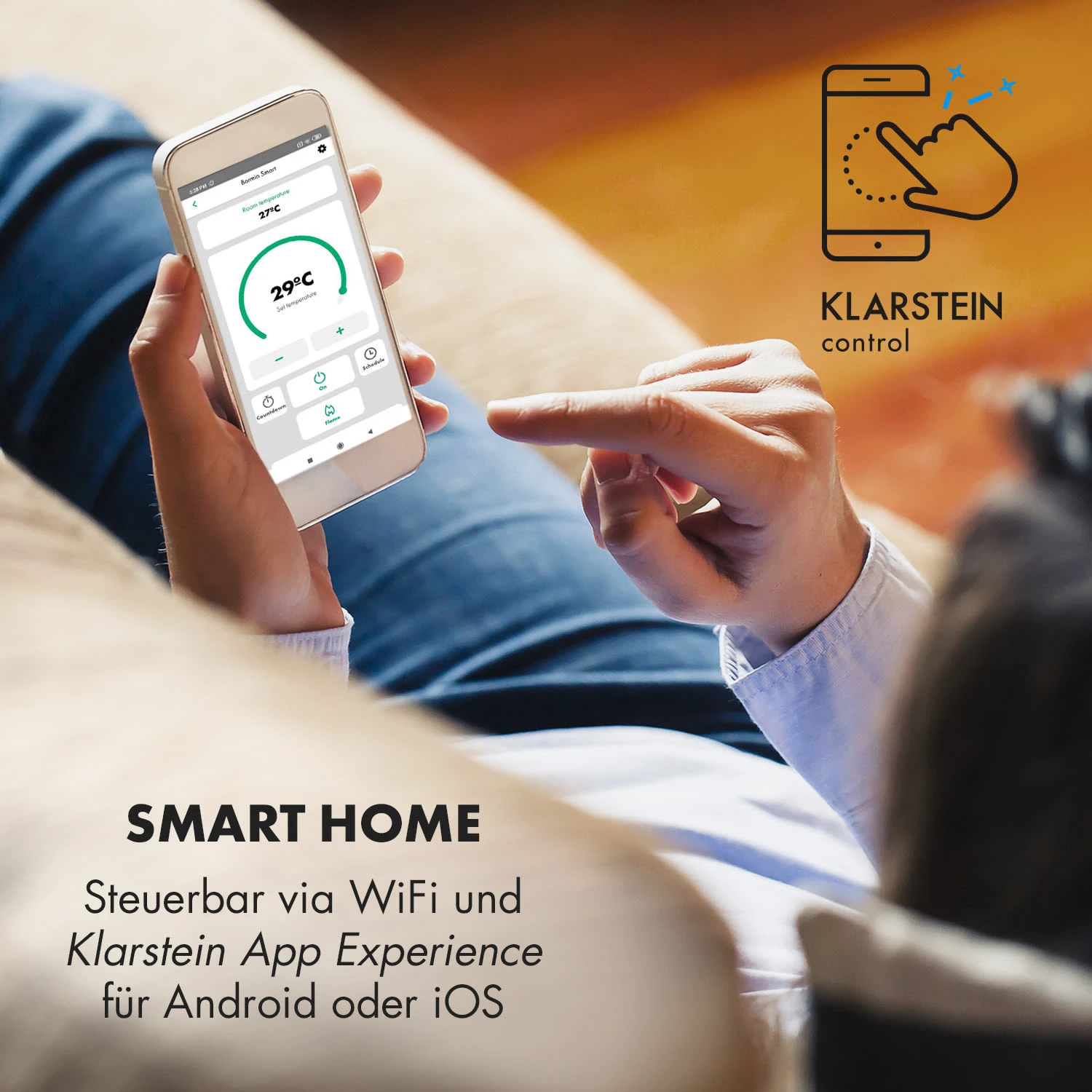 Bormio Smart Elektrokamin 950/1900W Thermostat Wochentimer 2 Bormio Smart Elektrokamin 950/1900W Thermostat Wochentimer – Bild 2