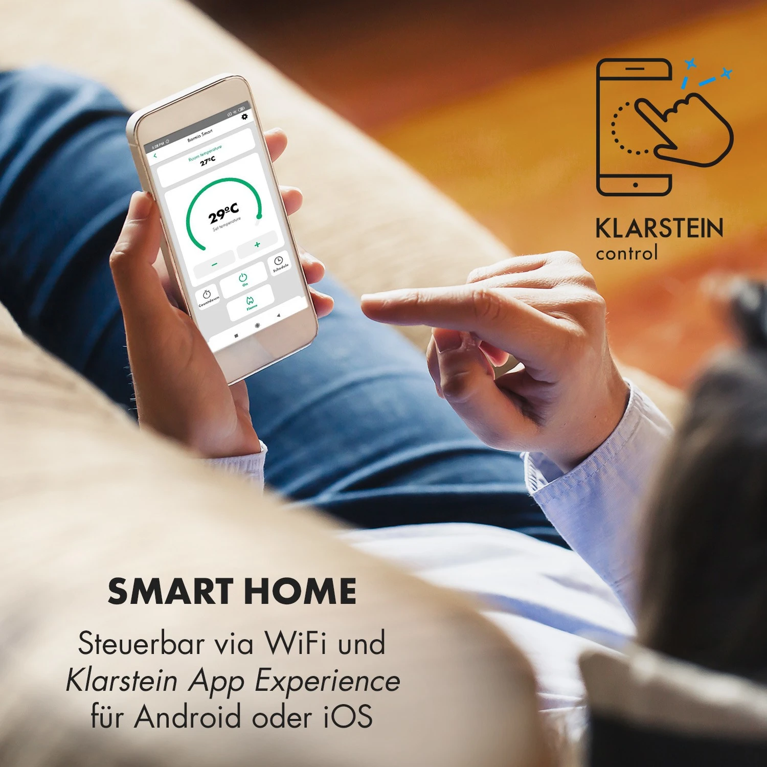 Bormio S Smart Elektrokamin 950/1900W Thermostat Wochentimer 2 Bormio S Smart Elektrokamin 950/1900W Thermostat Wochentimer – Bild 2