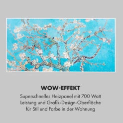 Wonderwall Air Art Smart Infrarotheizung 120x60cm 700W Wandinstallation App-Steuerung Mandelblüten -Haushaltsgeräte Geschäft 10035127 de 0005 logo