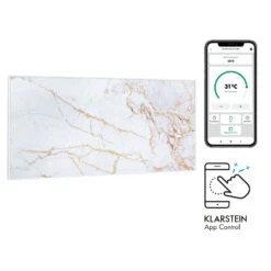 Wonderwall Air Art Smart Infrarotheizung 120x60cm 700W Wandinstallation App-Steuerung Marmor I