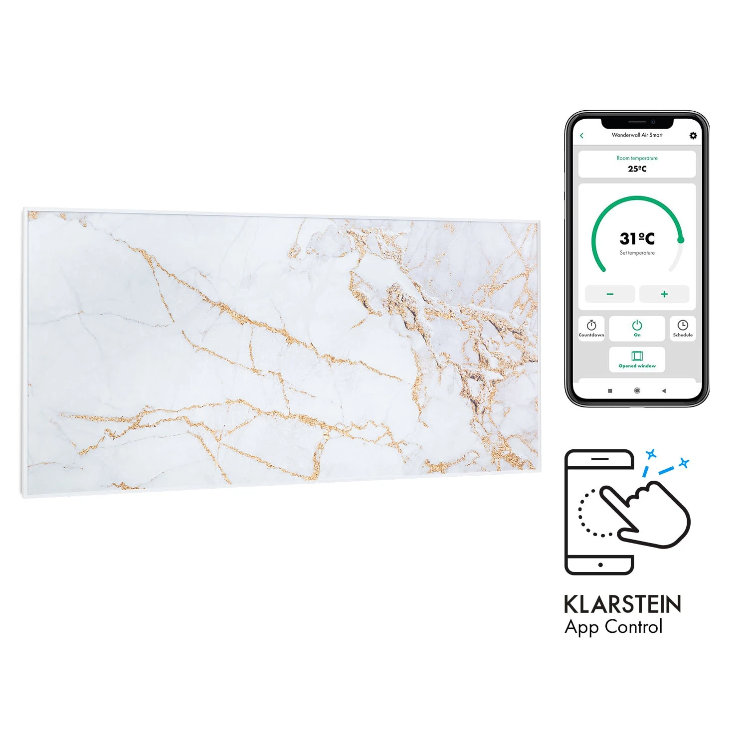 Wonderwall Air Art Smart Infrarotheizung 120x60cm 700W Wandinstallation App-Steuerung Marmor I 1 Wonderwall Air Art Smart Infrarotheizung 120x60cm 700W Wandinstallation App-Steuerung Marmor I