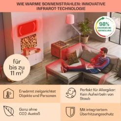 Wonderwall Air Infinite 580 Infrarotheizung 90x60cm 580W Fernbedienung -Haushaltsgeräte Geschäft 10035169 de 0004 usp