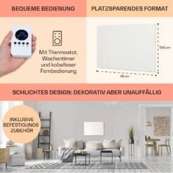 Wonderwall Air Infinite 580 Infrarotheizung 90x60cm 580W Fernbedienung -Haushaltsgeräte Geschäft 10035169 de 0006 usp