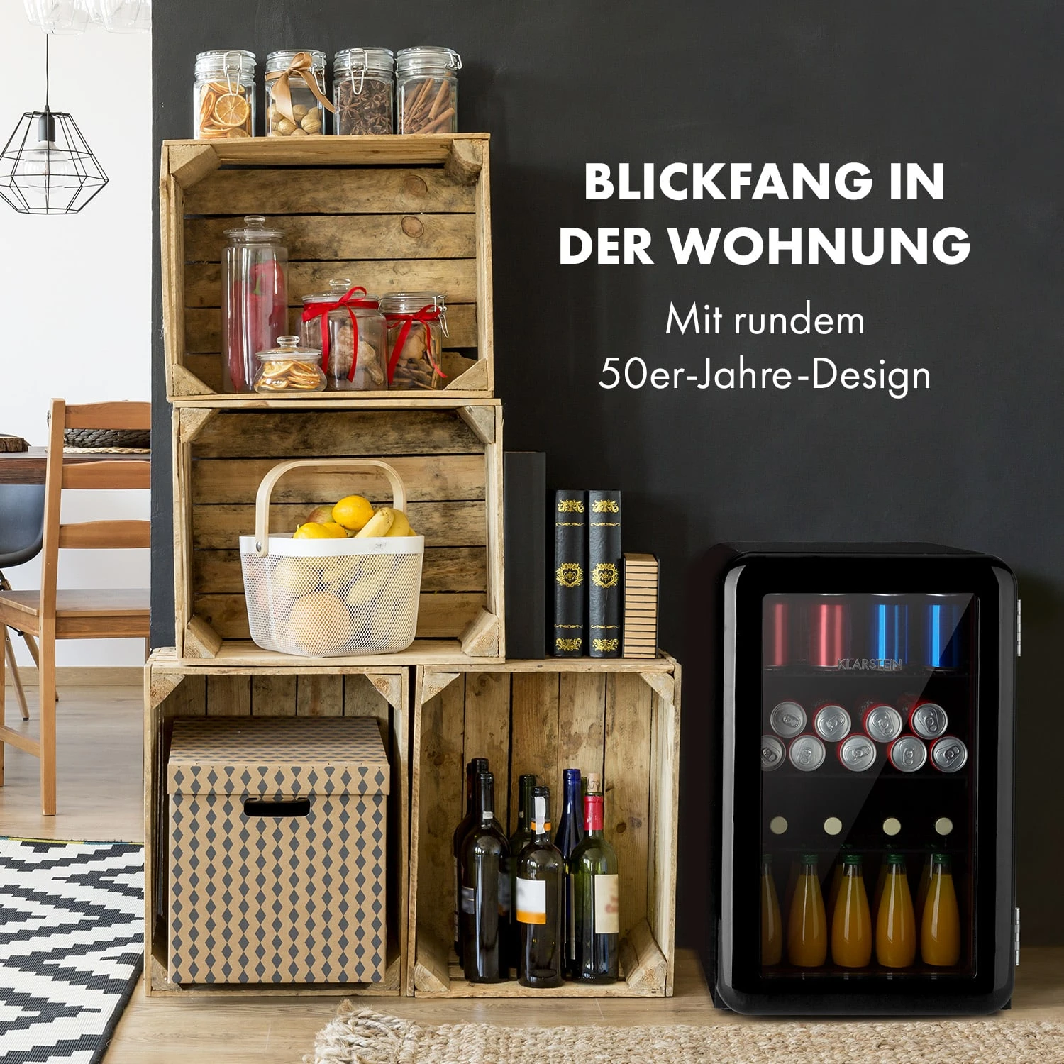 PopLife Getränkekühler Kühlschrank 70 Liter 0-10 °C Retro-Design LED 2 PopLife Getränkekühler Kühlschrank 70 Liter 0-10 °C Retro-Design LED – Bild 2