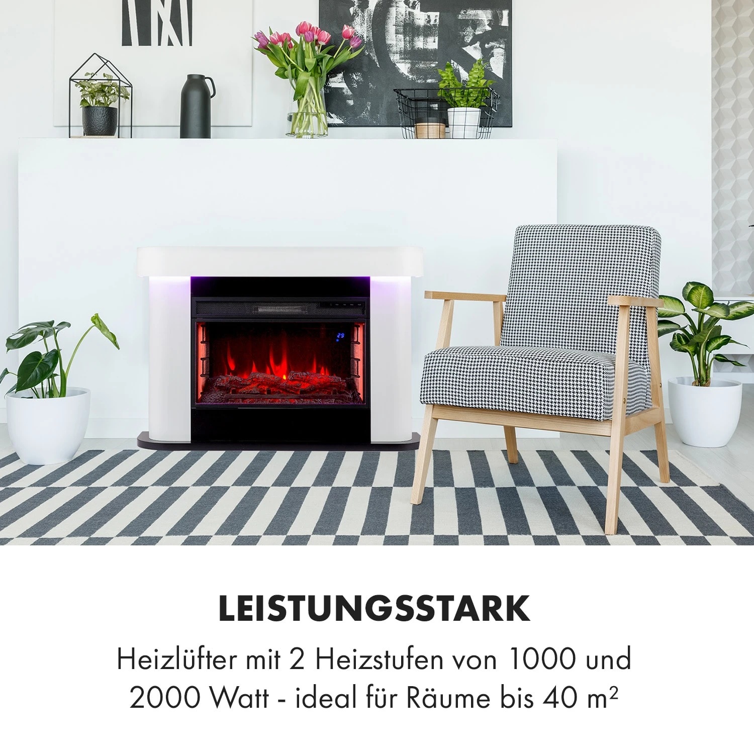 Aargau Smart Elektrischer Kamin 1000/2000W LED 18-27 °C Wochentimer 6 Aargau Smart Elektrischer Kamin 1000/2000W LED 18-27 °C Wochentimer – Bild 6