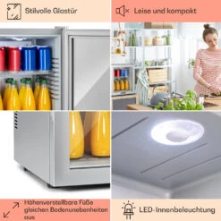 Brooklyn 32 Mini-Kühlschrank Glastür LED Ablage -Haushaltsgeräte Geschäft 10035226 DE 0005 usp