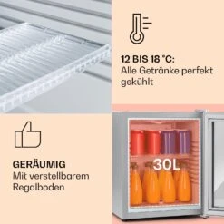 Brooklyn 32 Mini-Kühlschrank Glastür LED Ablage -Haushaltsgeräte Geschäft 10035226 de 0004 usp