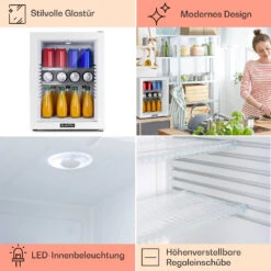 Brooklyn 42 Mini-Kühlschrank Glastür LED Ablage -Haushaltsgeräte Geschäft 10035227 DE 0005 usp