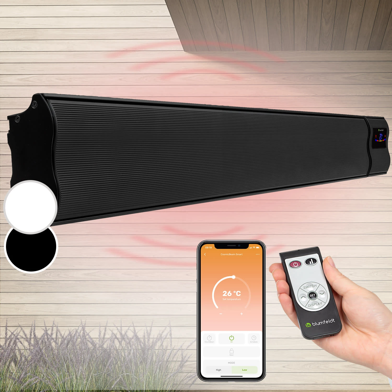 Cosmic Beam Smart 24 Infrarot-Heizstrahler 2400W App-Steuerung Fernbedienung 1 Cosmic Beam Smart 24 Infrarot-Heizstrahler 2400W App-Steuerung Fernbedienung